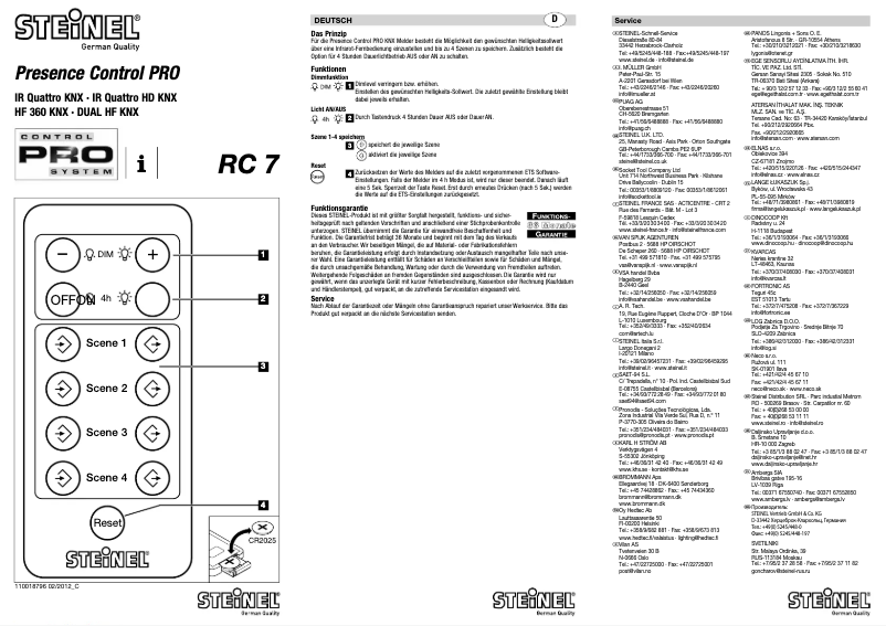 Página 1 del manual Manual de usuario Steinel RC7 KNX