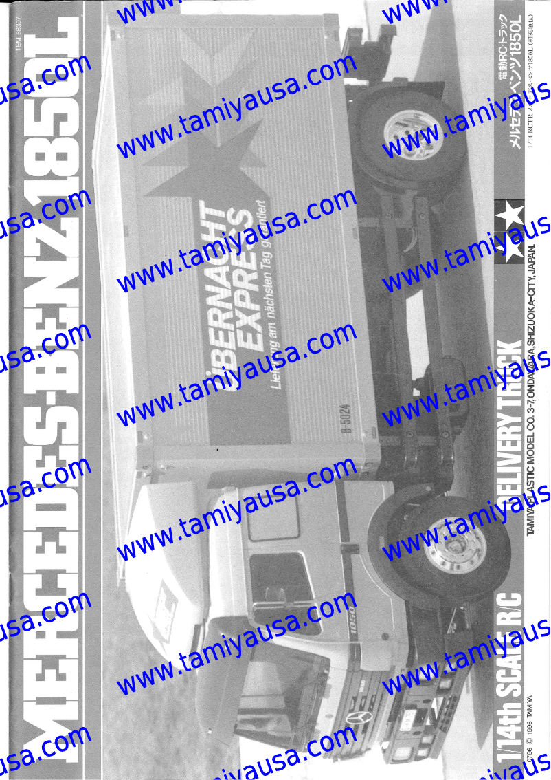 Page 1 de la notice Manuel utilisateur Tamiya Mercedes Benz 1850L