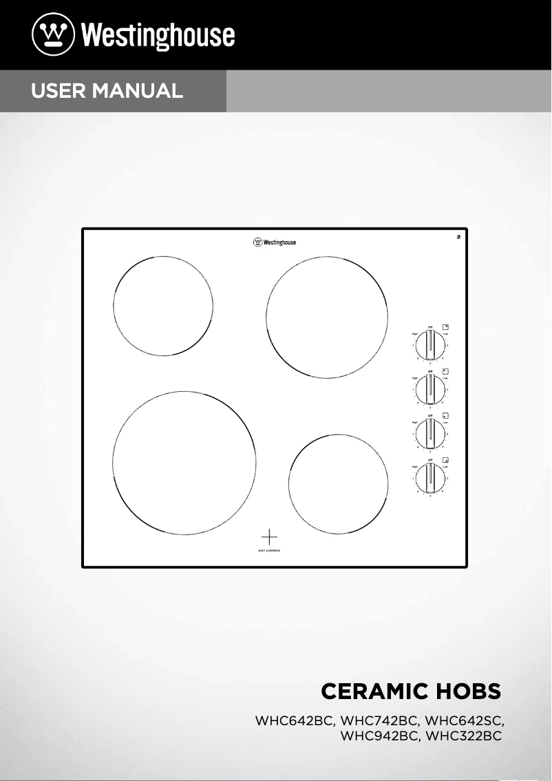 Page n°1 - Manuel utilisateur Westinghouse WHC642BC