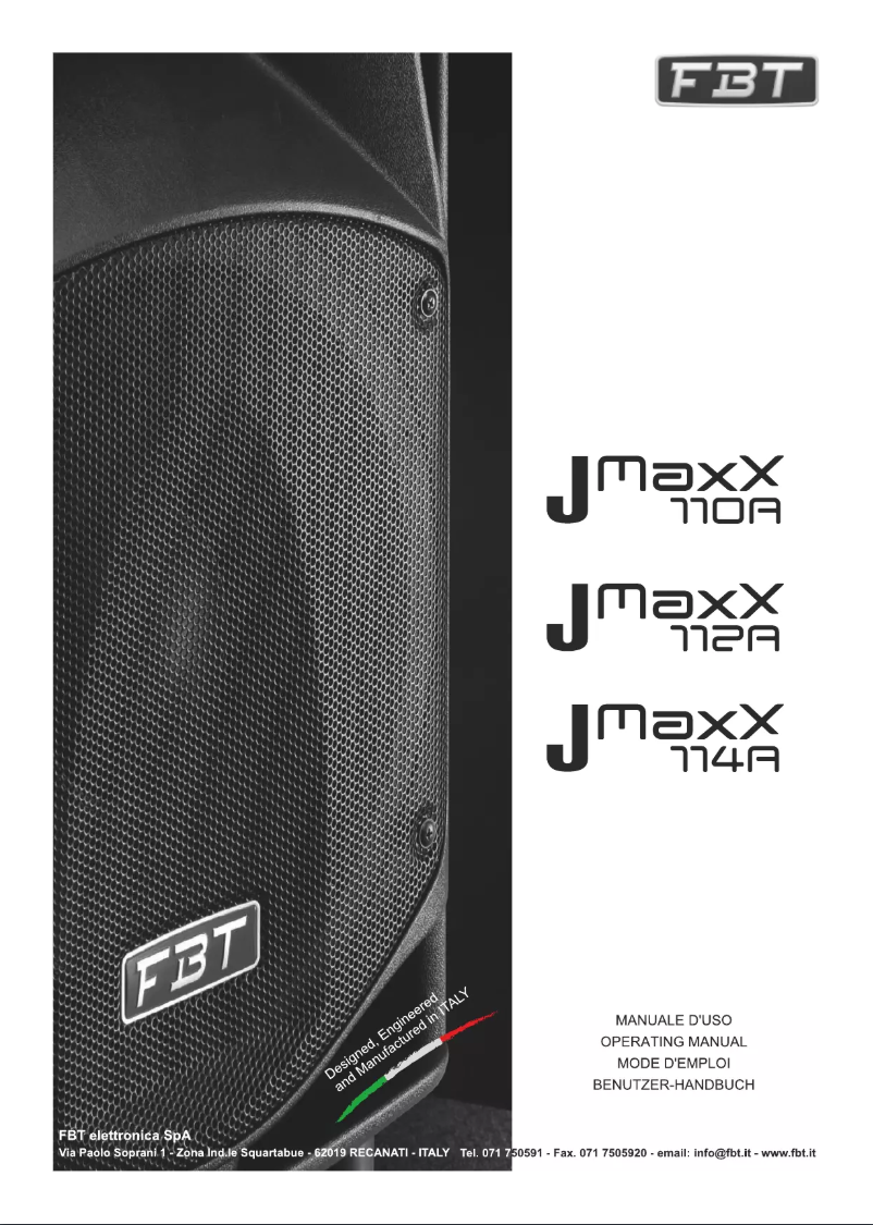 Image de la première page du manuel de l'appareil J MaxX 112A