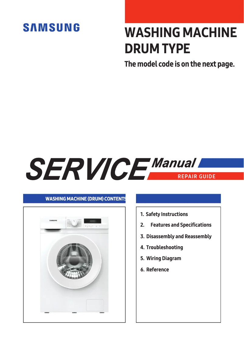 Image de la première page du manuel de l'appareil WW80T304PWW