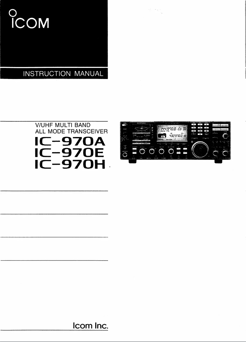 Page n°1 - Manuel utilisateur ICOM IC-970A