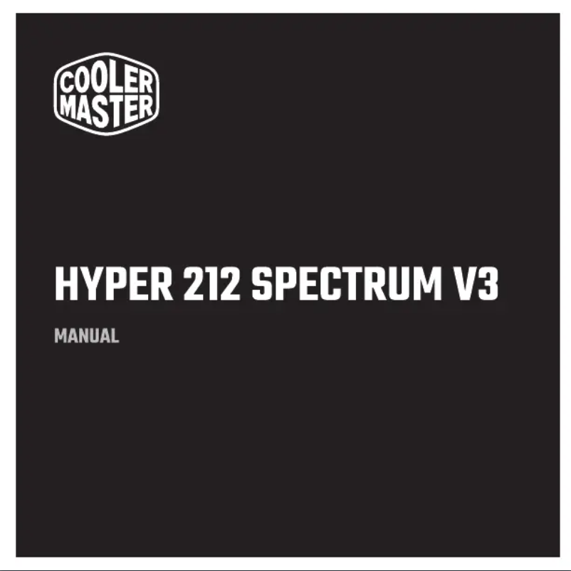 Page n°1 - Manuel utilisateur Cooler Master Hyper 212 Spectrum V3