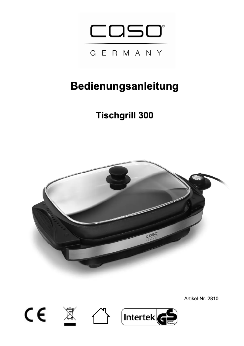 Page 1 de la notice Manuel utilisateur Caso TG300