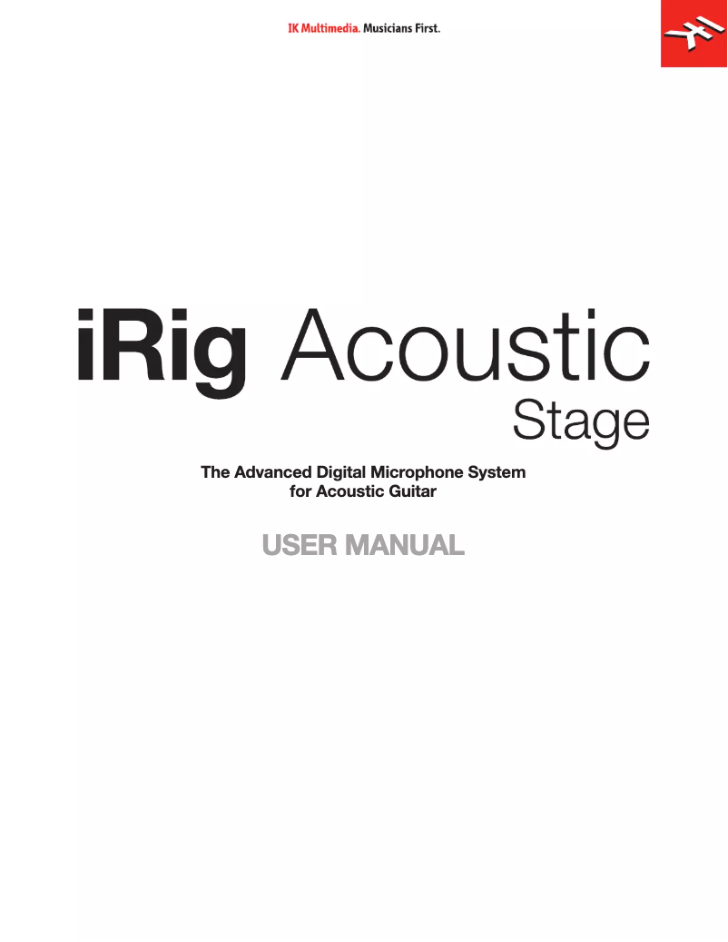 Page n°1 - Manuel utilisateur IK Multimedia iRig Acoustic Stage