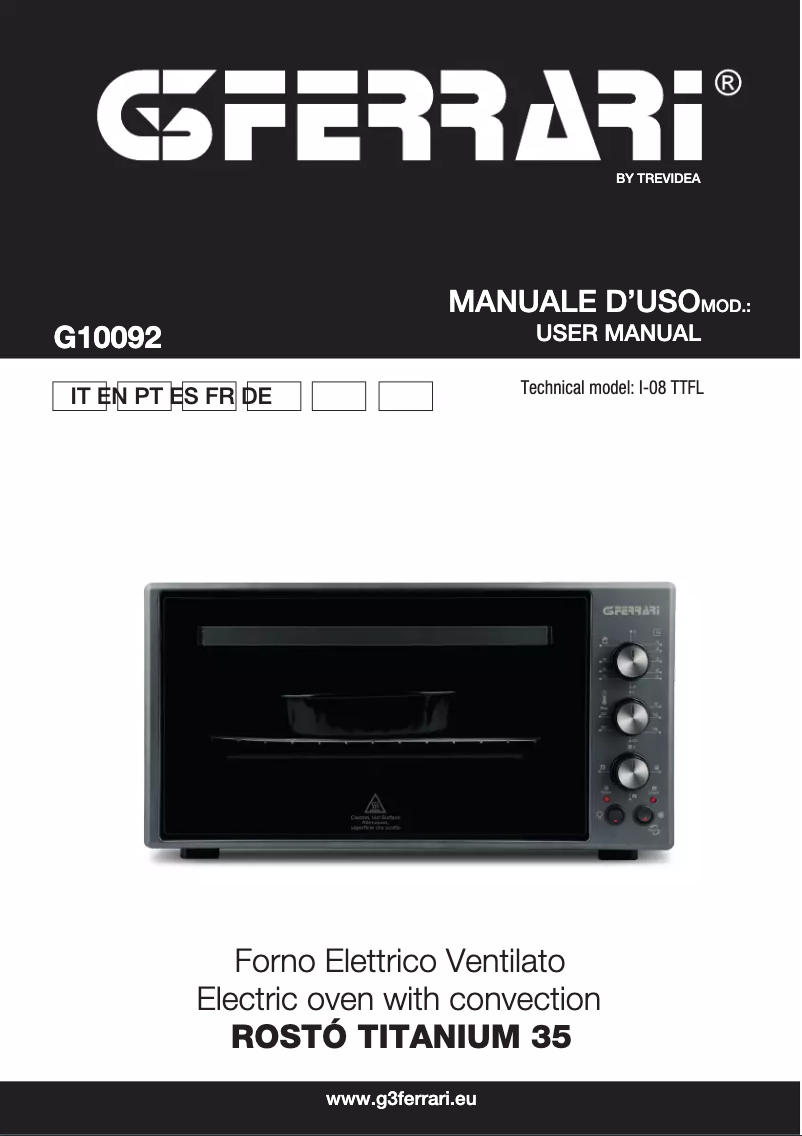 Page 1 de la notice Manuel utilisateur G3 Ferrari Rostó Titanium 35 G10092