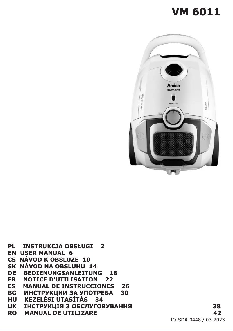 Página 1 del manual Manual de usuario Amica Sumam VM 6011