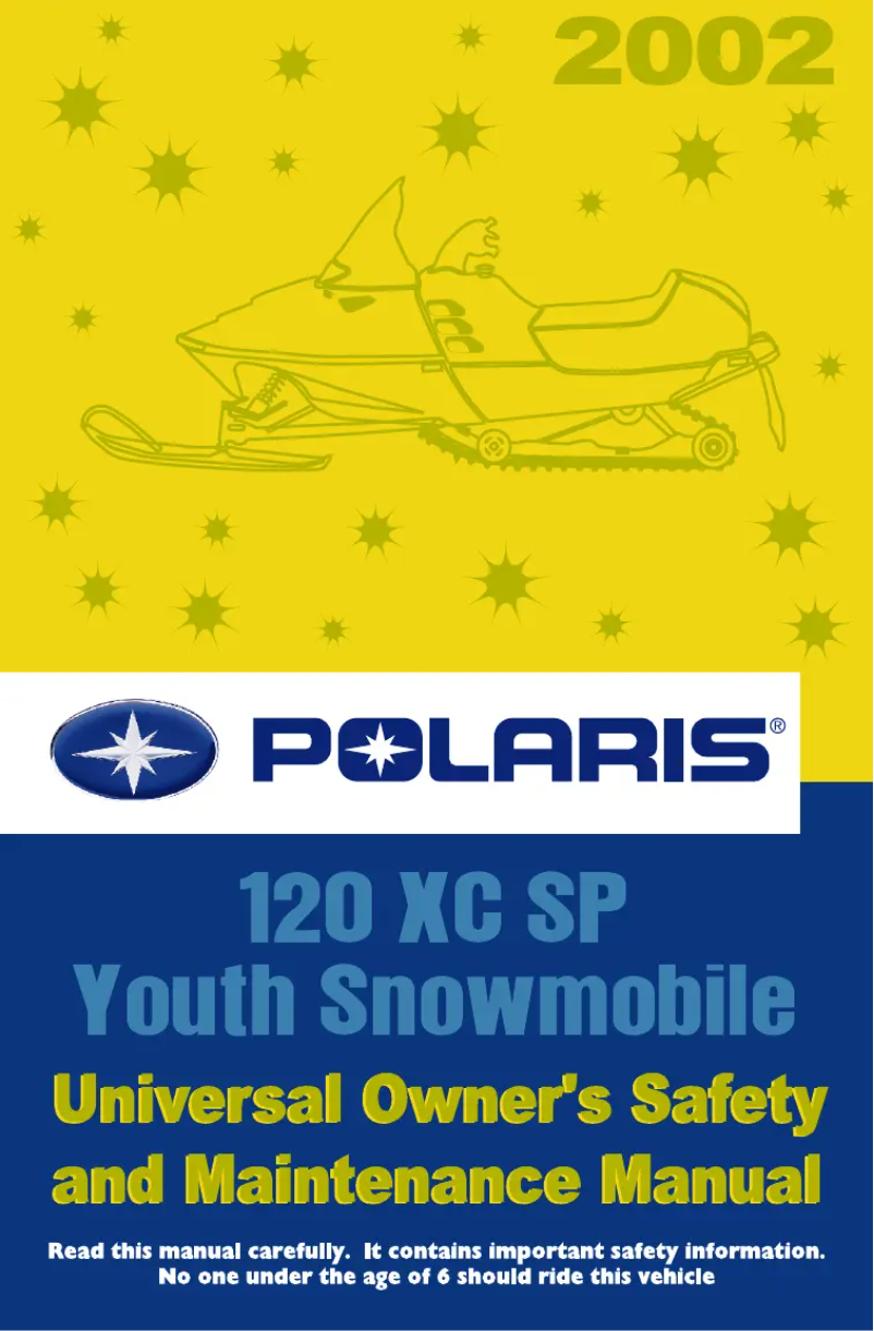 Page 1 de la notice Manuel utilisateur Polaris Youth Snowmobile 120 XC SP (2002)