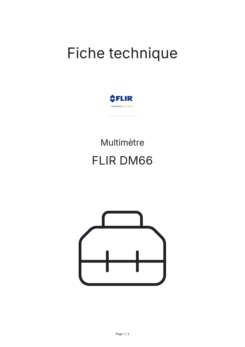 Image de la première page du manuel de l'appareil DM66