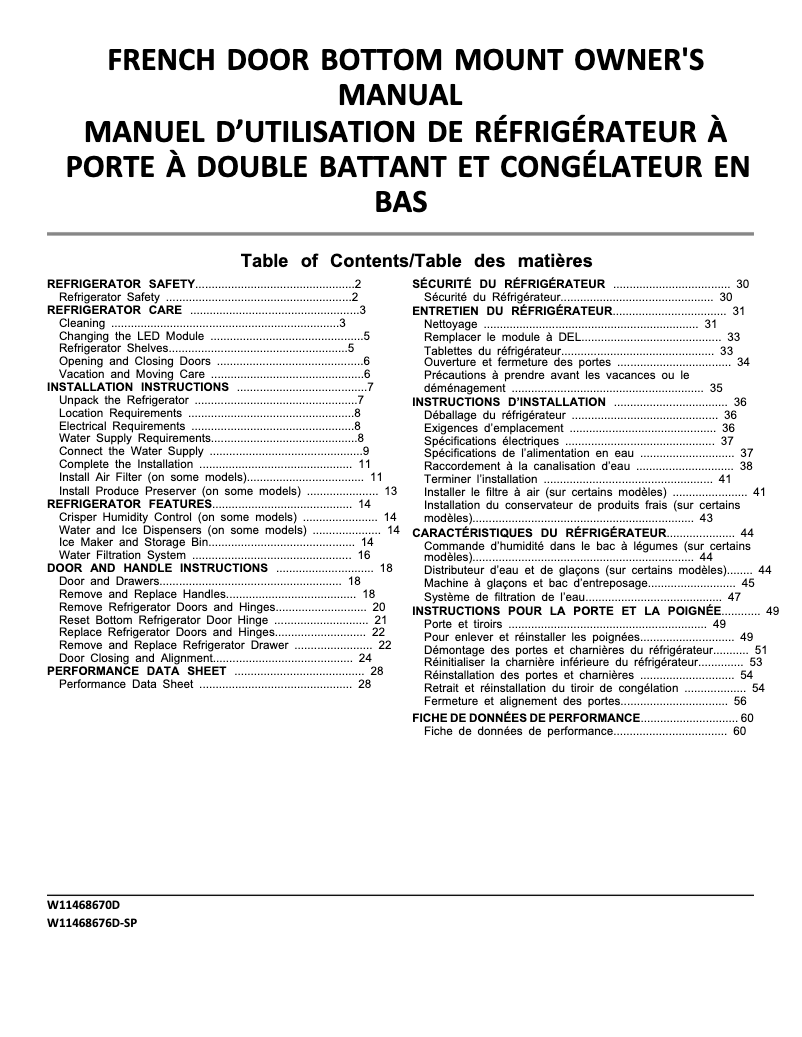 Page n°1 - Manuel utilisateur Maytag MRFF5036PZ