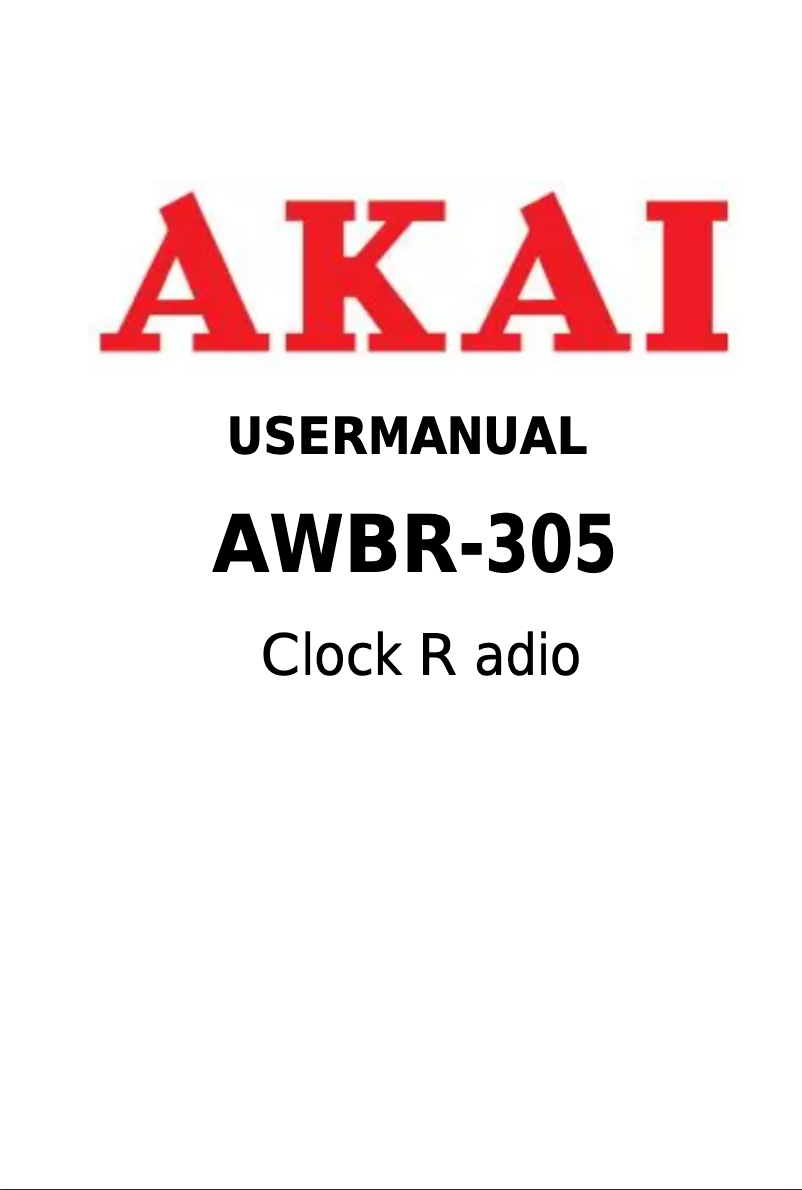 Image de la première page du manuel de l'appareil AWBR-305