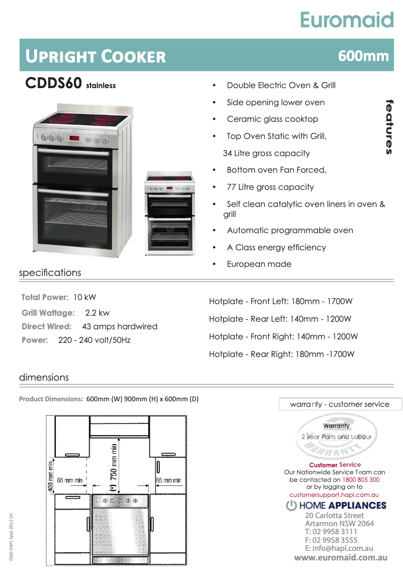 Image de la première page du manuel de l'appareil CDDS60