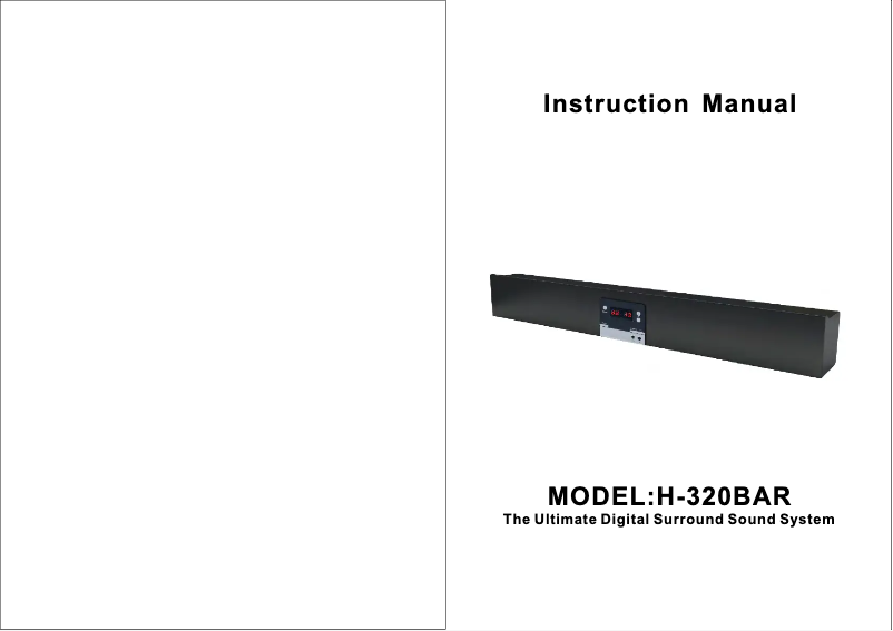 Image de la première page du manuel de l'appareil H-320BAR