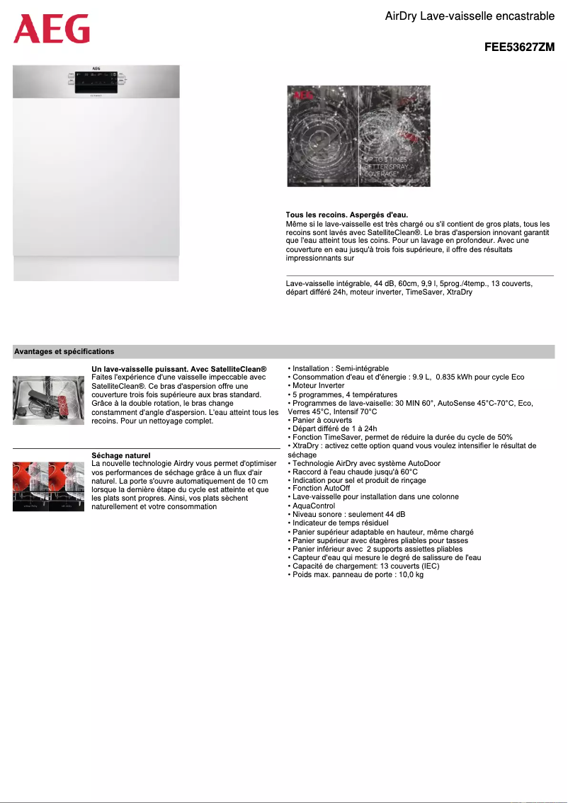 Image de la première page du manuel de l'appareil FEE53627ZM