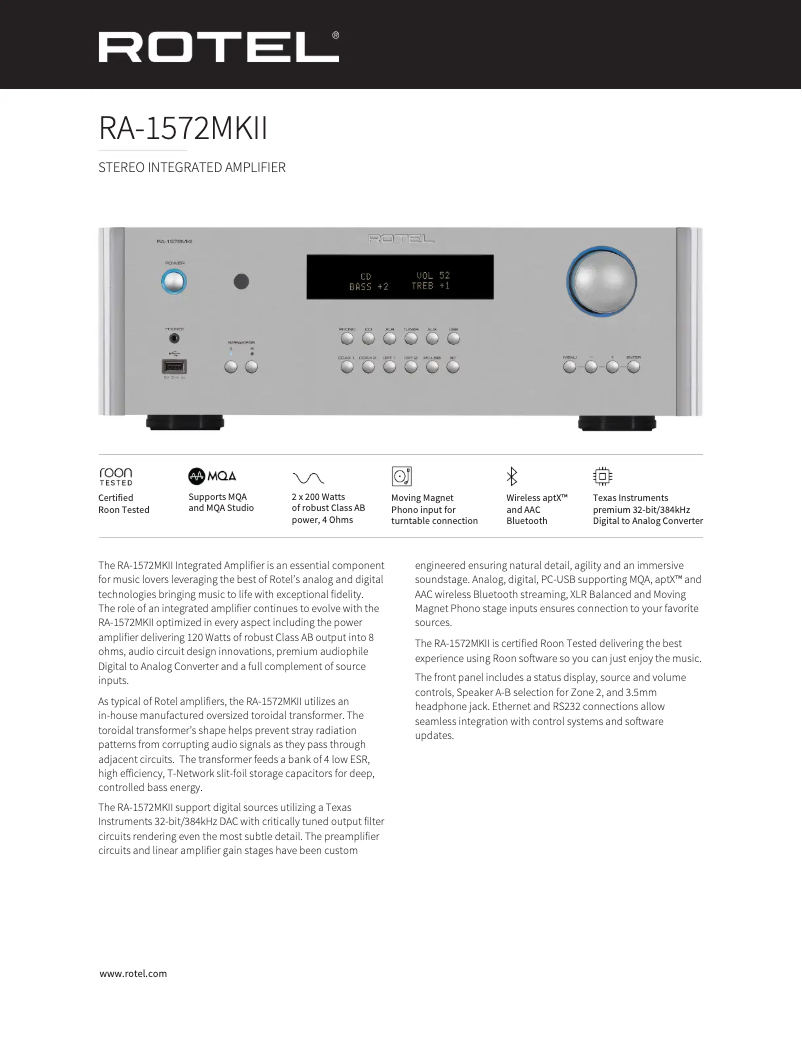 Image de la première page du manuel de l'appareil RA-1572MKII