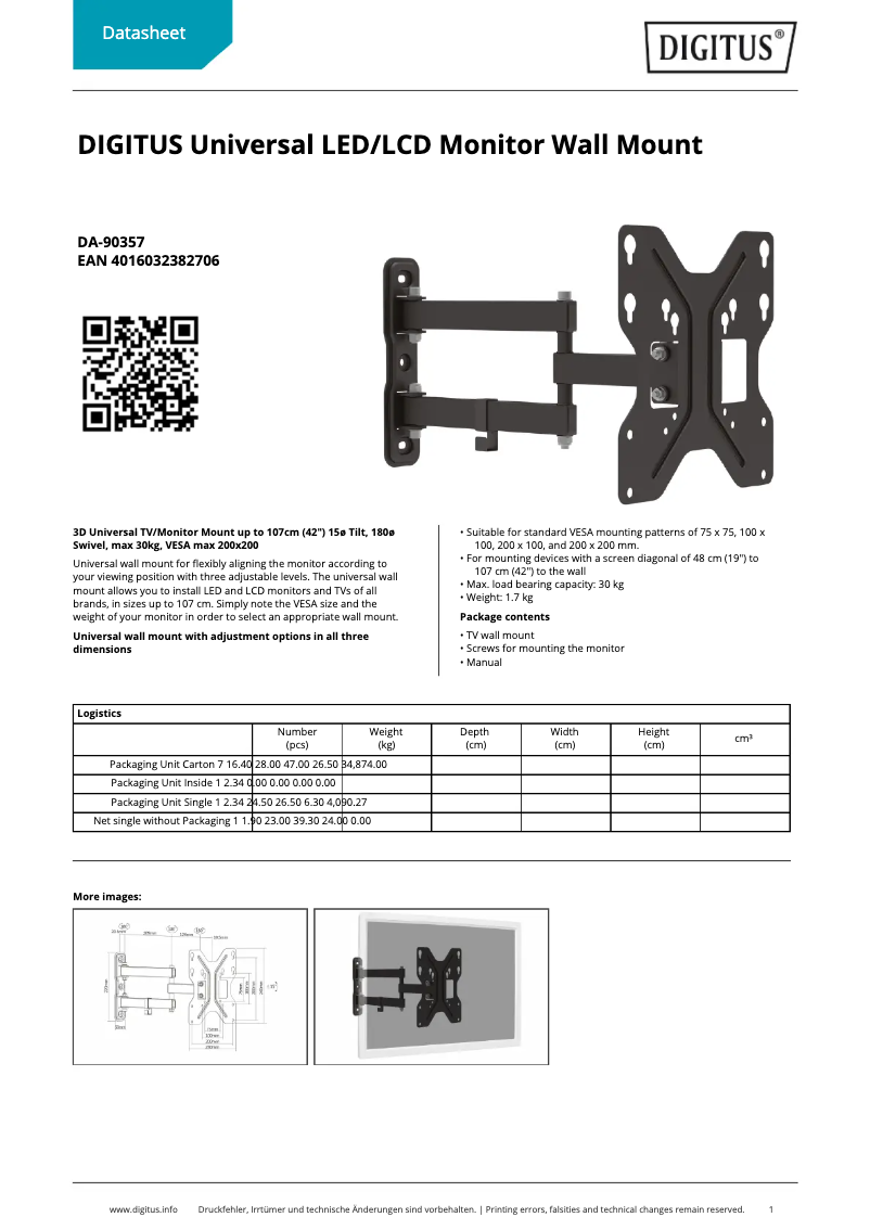 Page n°1 - Fiche technique Digitus DA-90357