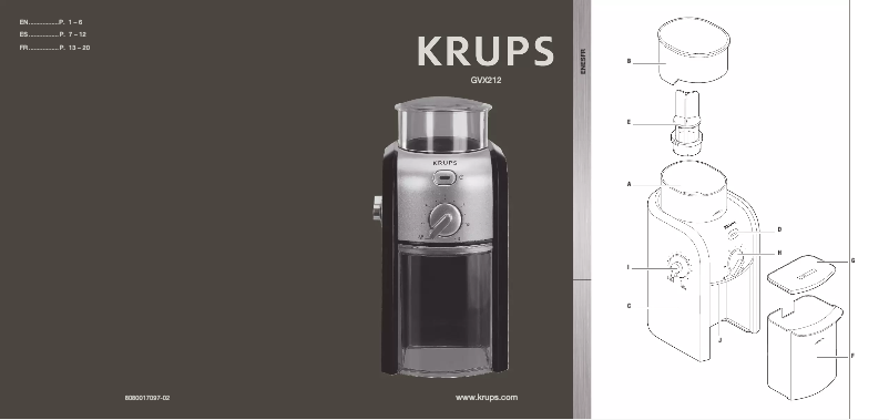 Page n°1 - Manuel utilisateur Krups GVX212