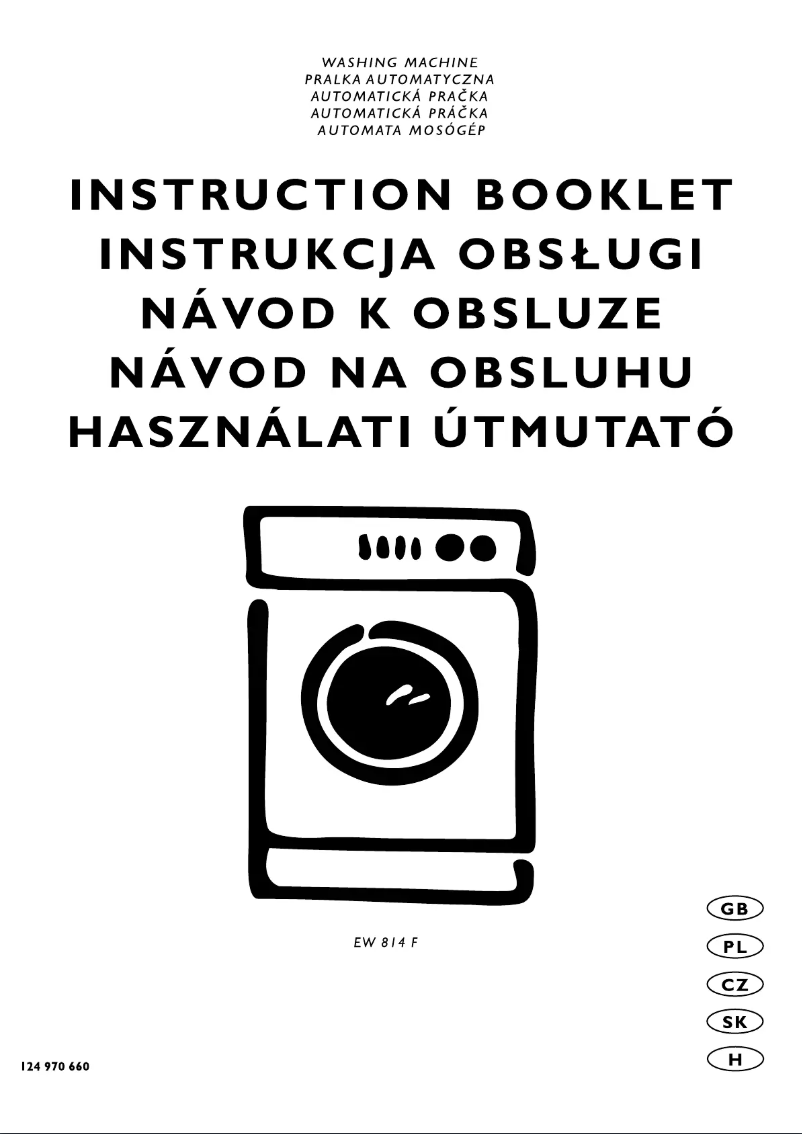 Page n°1 - Manuel utilisateur Electrolux EW814F