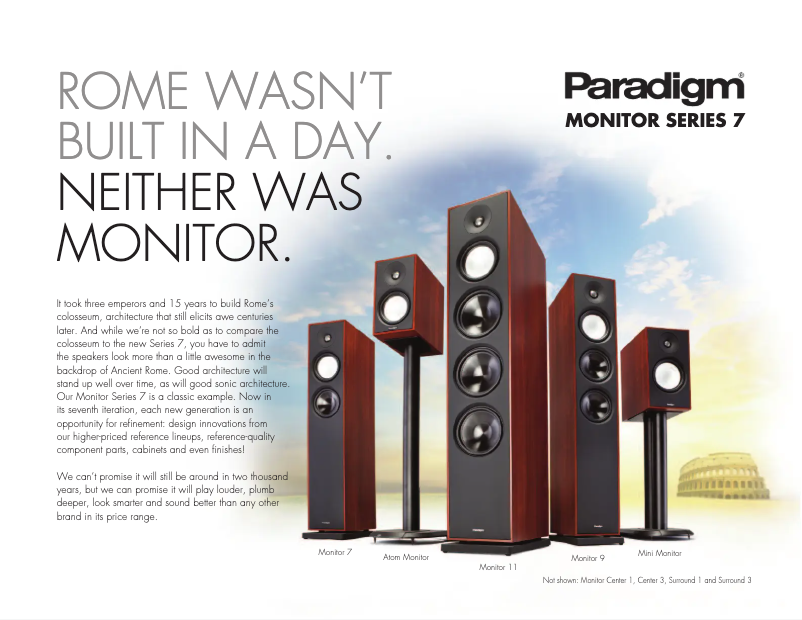 Page 1 de la notice Fiche technique Paradigm Mini Monitor v7