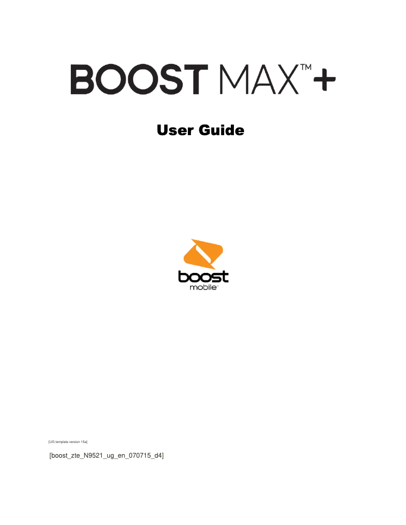 Page 1 de la notice Manuel utilisateur ZTE Boost Max