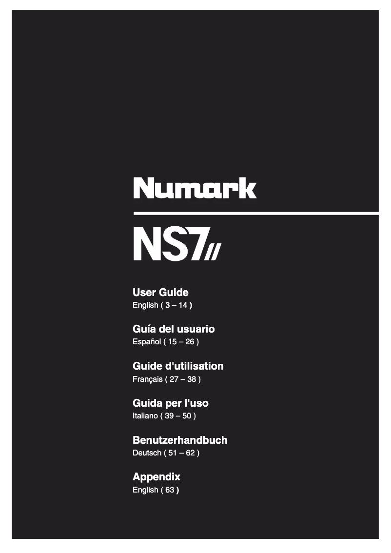 Page 1 de la notice Manuel utilisateur Numark NS7 2