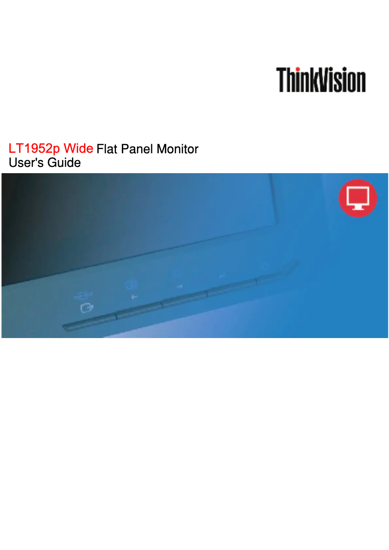 Page n°1 - Manuel utilisateur Lenovo ThinkVision LT1952p