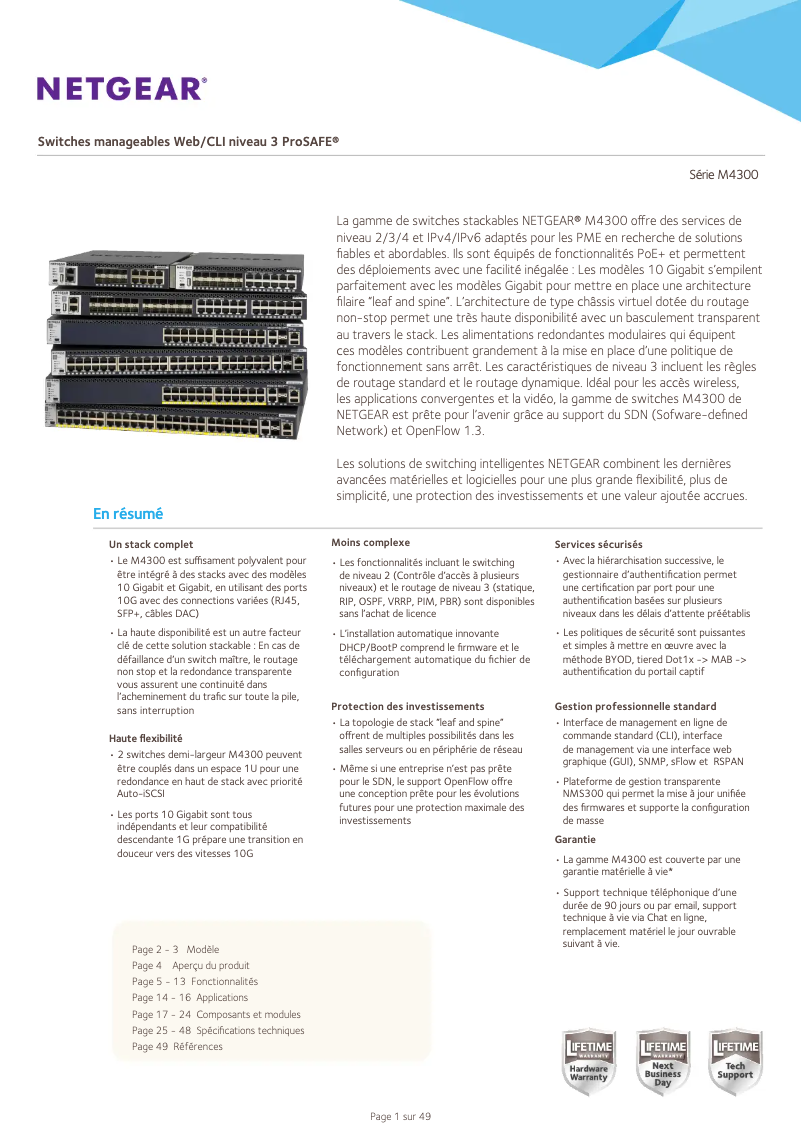 Page n°1 - Fiche technique Netgear ProSafe M4300