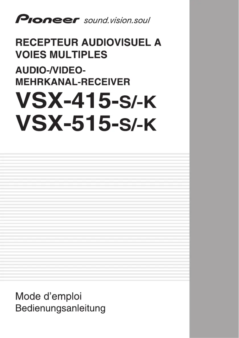 Page 1 of the manual User Manual Pioneer VSX-515-K