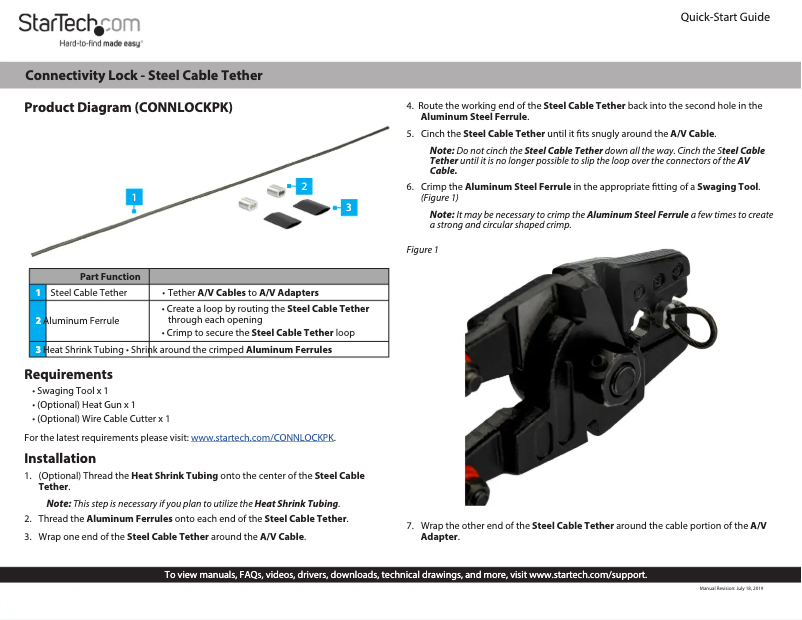 First page image of the manual for CONNLOCKPK5