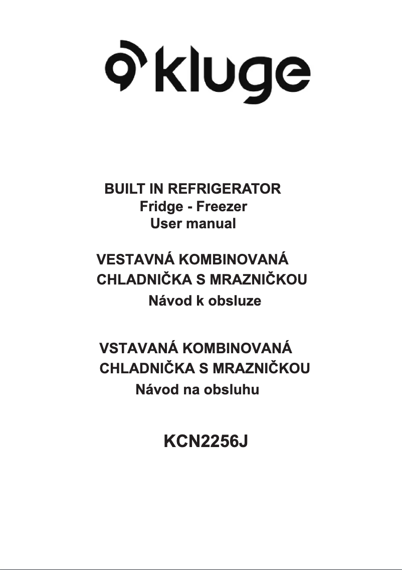 Page n°1 - Manuel utilisateur Kluge KCN2256J