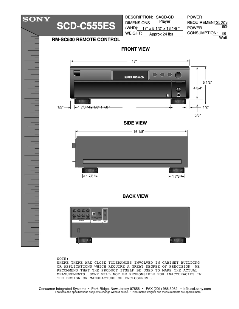 Page 1 de la notice Guide d'installation Sony SCD-C555ES
