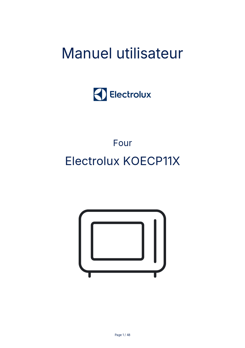 Image de la première page du manuel de l'appareil KOECP11X