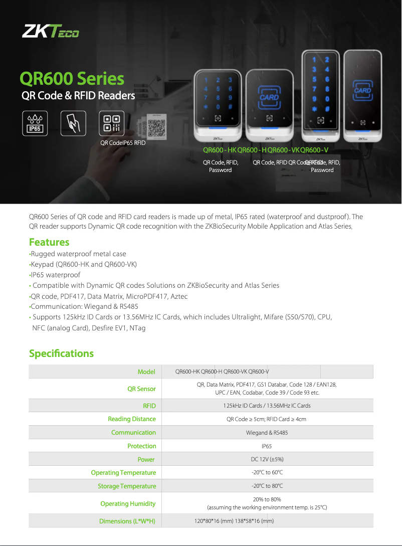 Image de la première page du manuel de l'appareil QR600