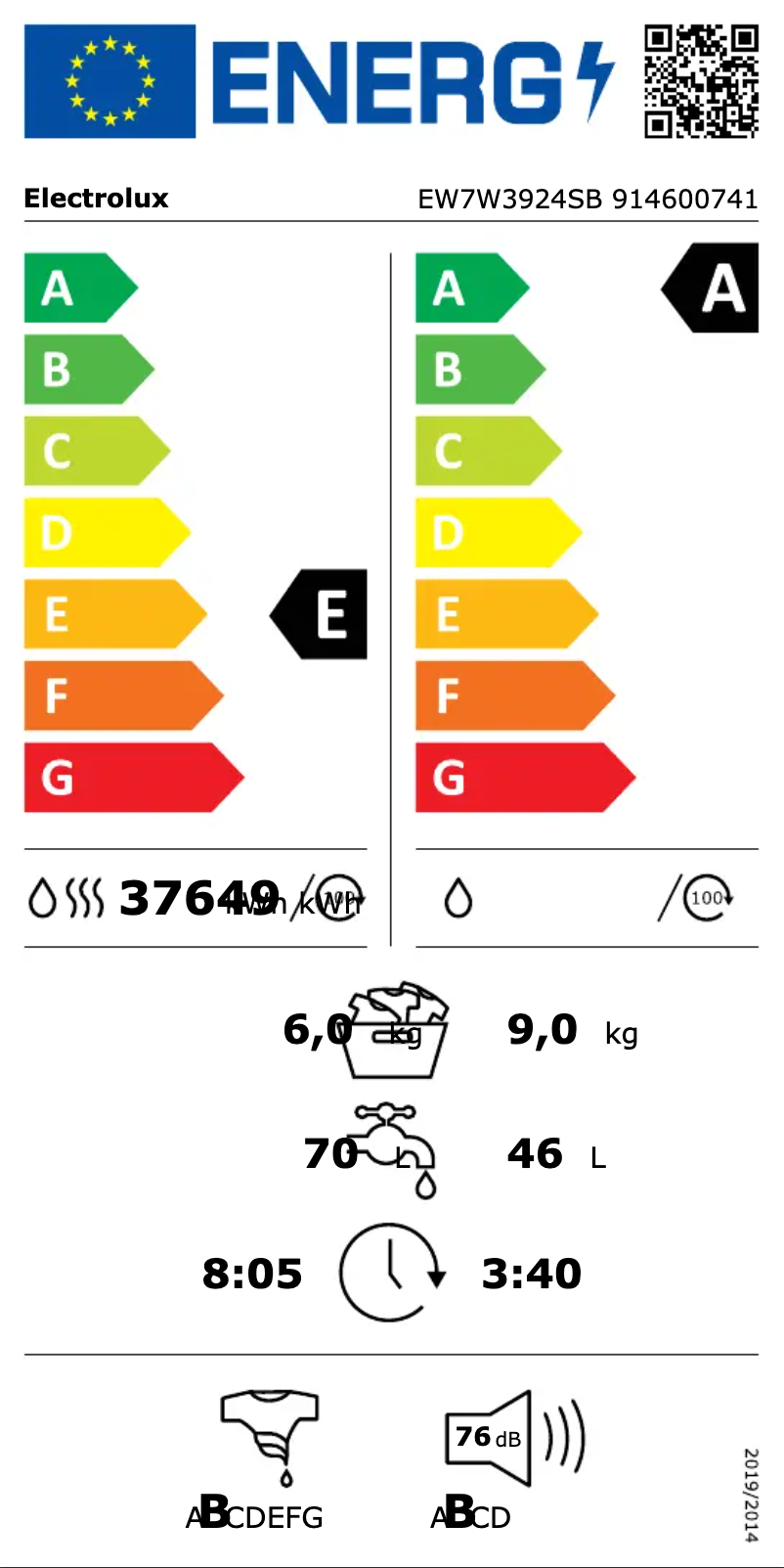 Image de la première page du manuel de l'appareil EW7W3924SB
