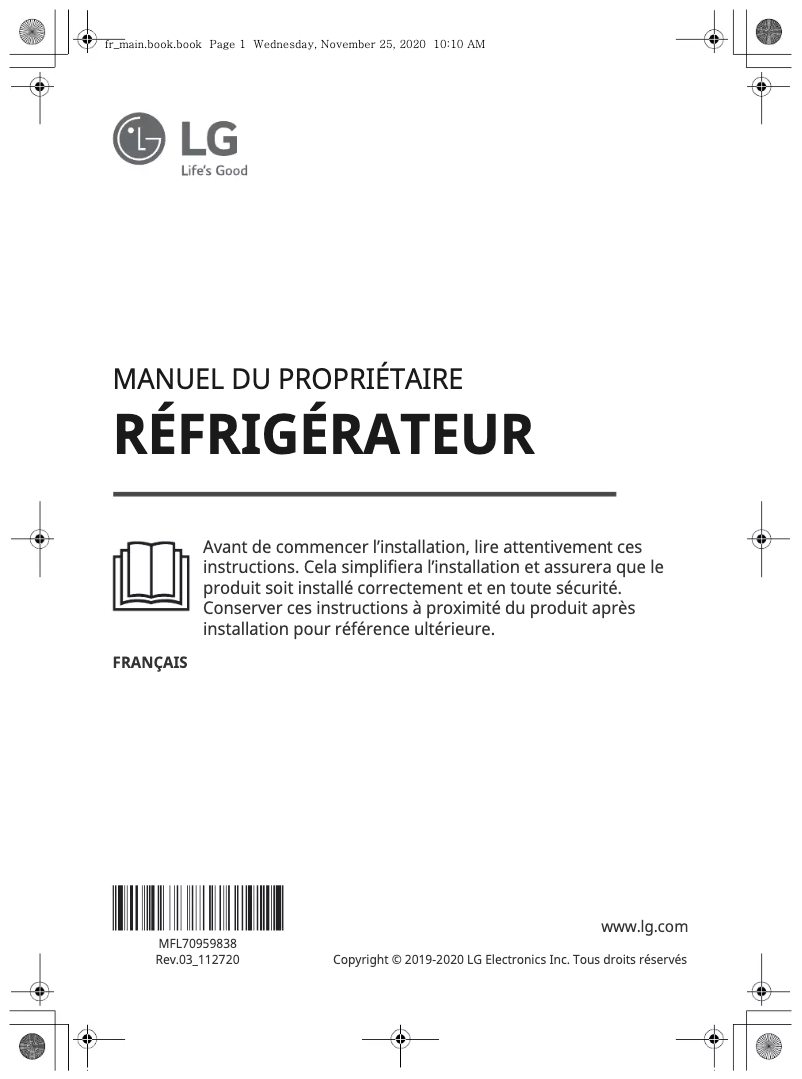 Page n°1 - Manuel utilisateur LG GL5241PZJZ1