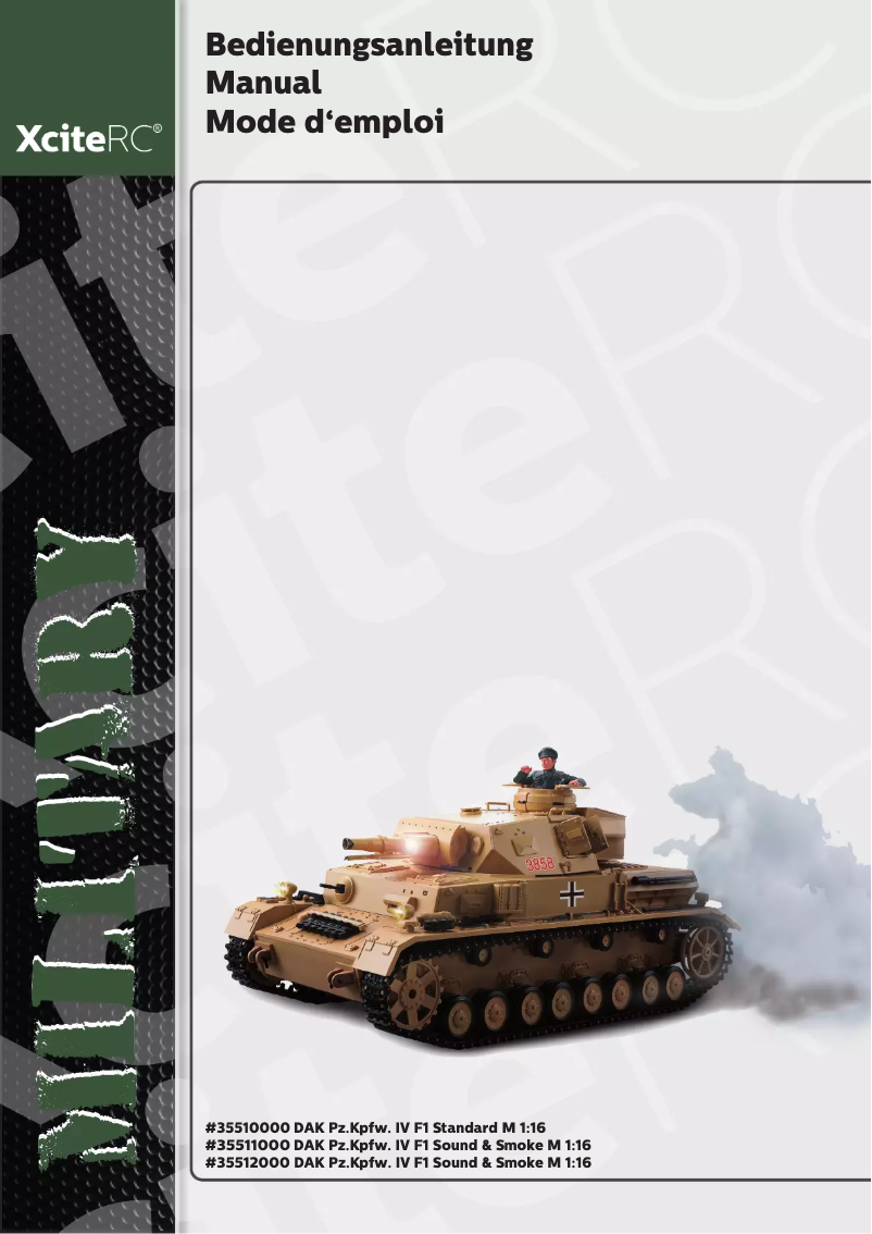 Página 1 del manual Manual de usuario XciteRC DAK Pz.Kpfw. IV F-1