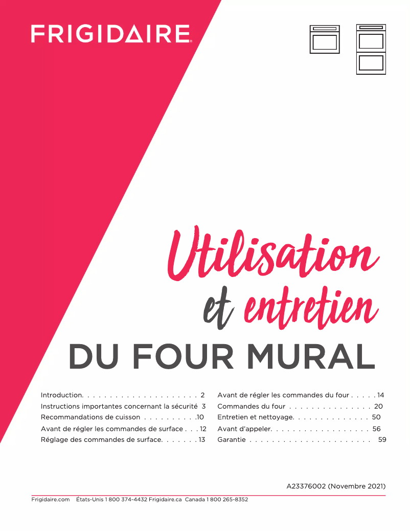 Image de la première page du manuel de l'appareil FCWS2727AB