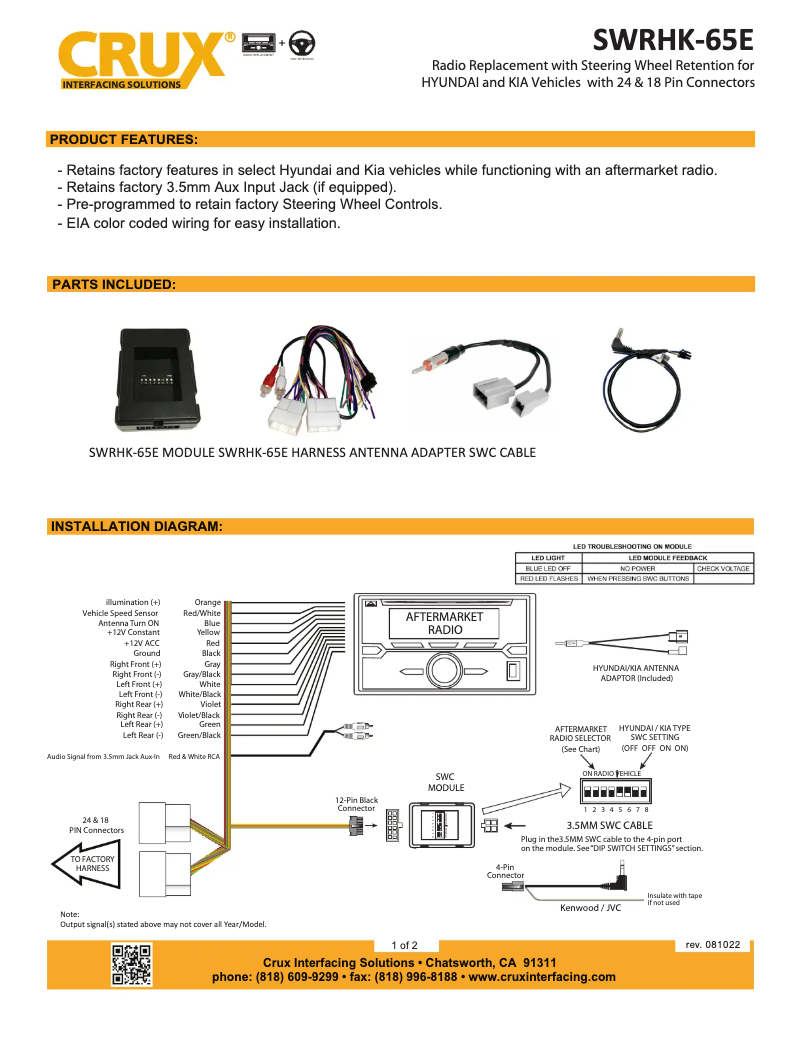 Image de la première page du manuel de l'appareil SWRHK-65E