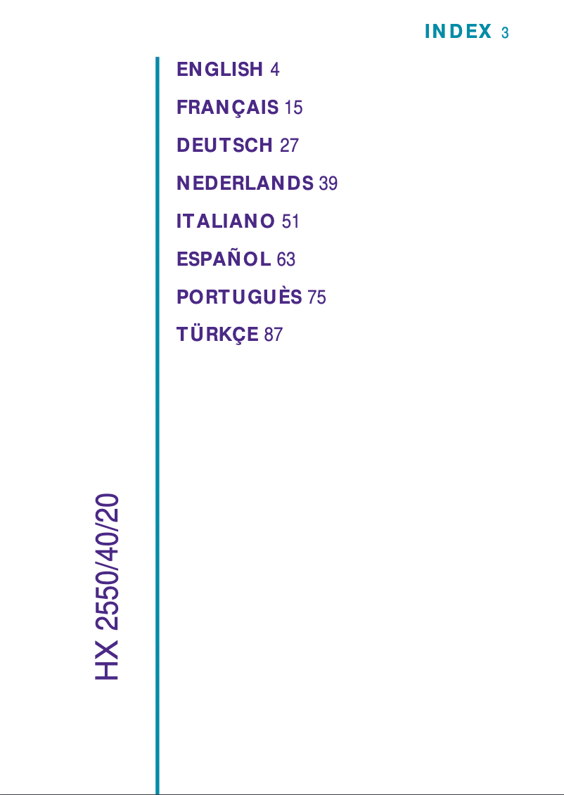 Page 1 de la notice Manuel utilisateur Philips Sonicare SensiFlex HX2550