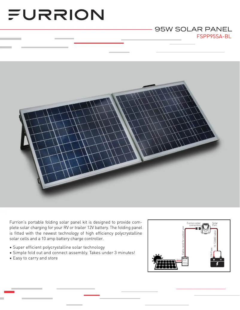 Page 1 de la notice Fiche technique Furrion FSPP95SA-BL