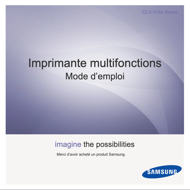 Page 1 de la notice Manuel utilisateur Samsung CLX-3185