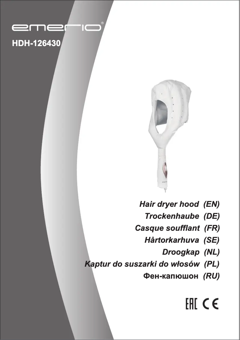 Page 1 de la notice Manuel utilisateur Emerio HDH-126430