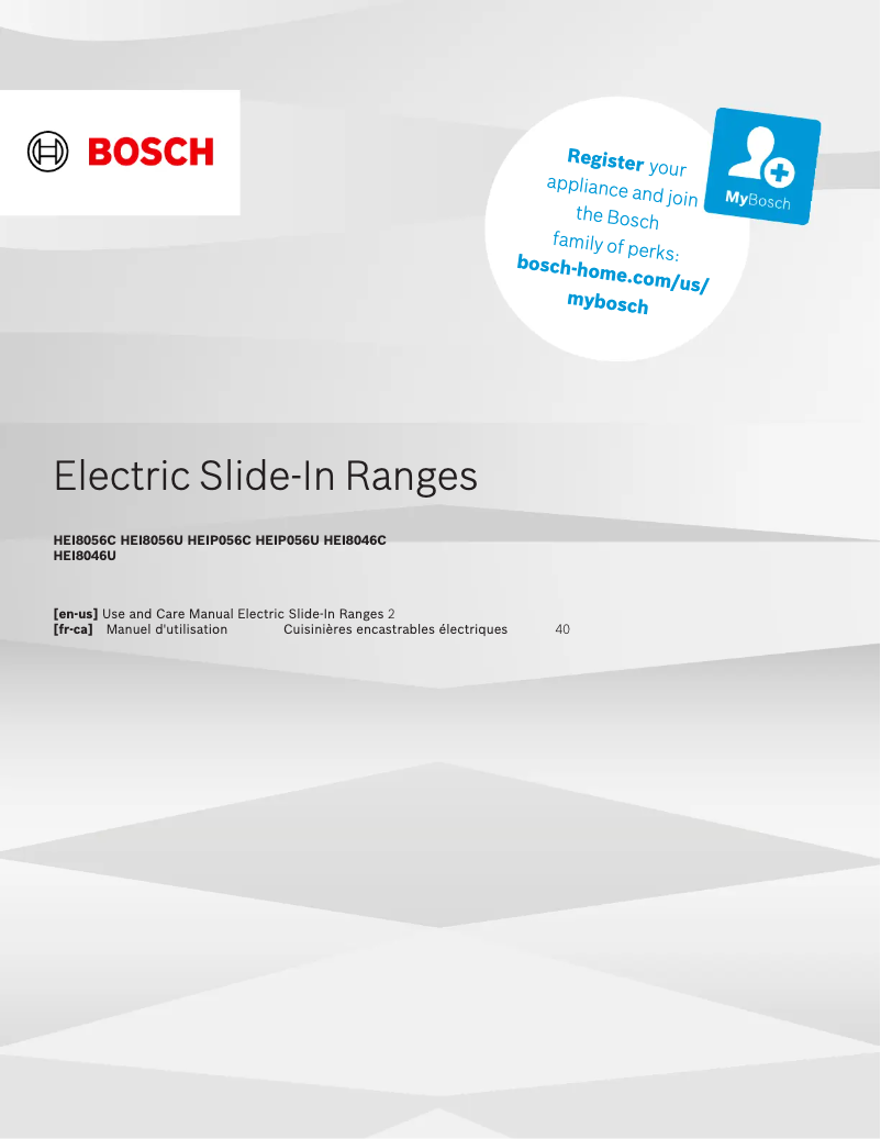 Page 1 de la notice Manuel utilisateur Bosch HEI8046C