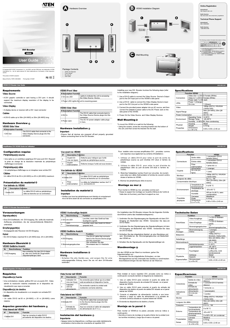 Page n°1 - Manuel utilisateur ATen VE560