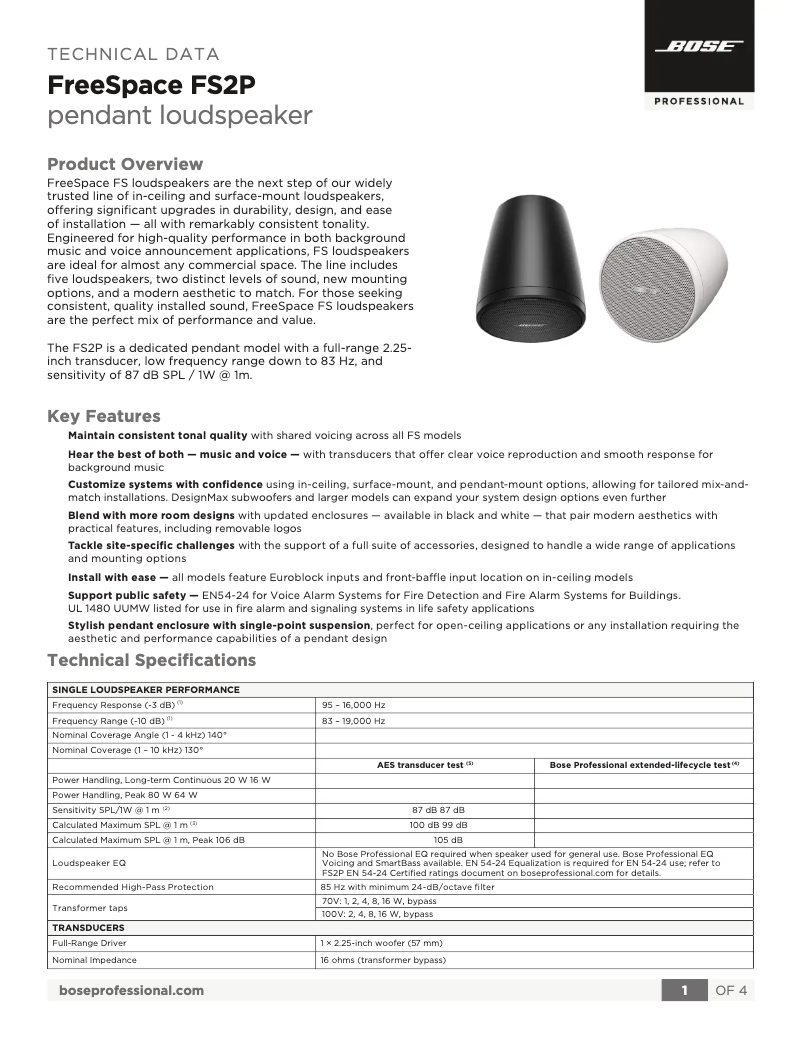 Image de la première page du manuel de l'appareil FreeSpace FS2P