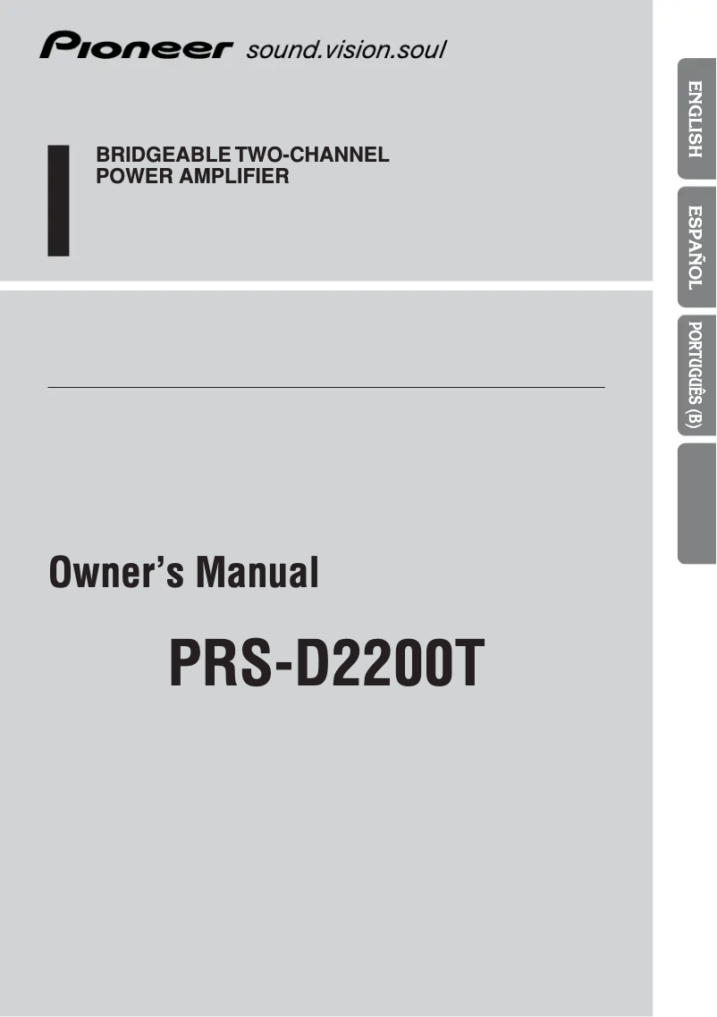 Page n°1 - Manuel utilisateur Pioneer PRS-D2200T