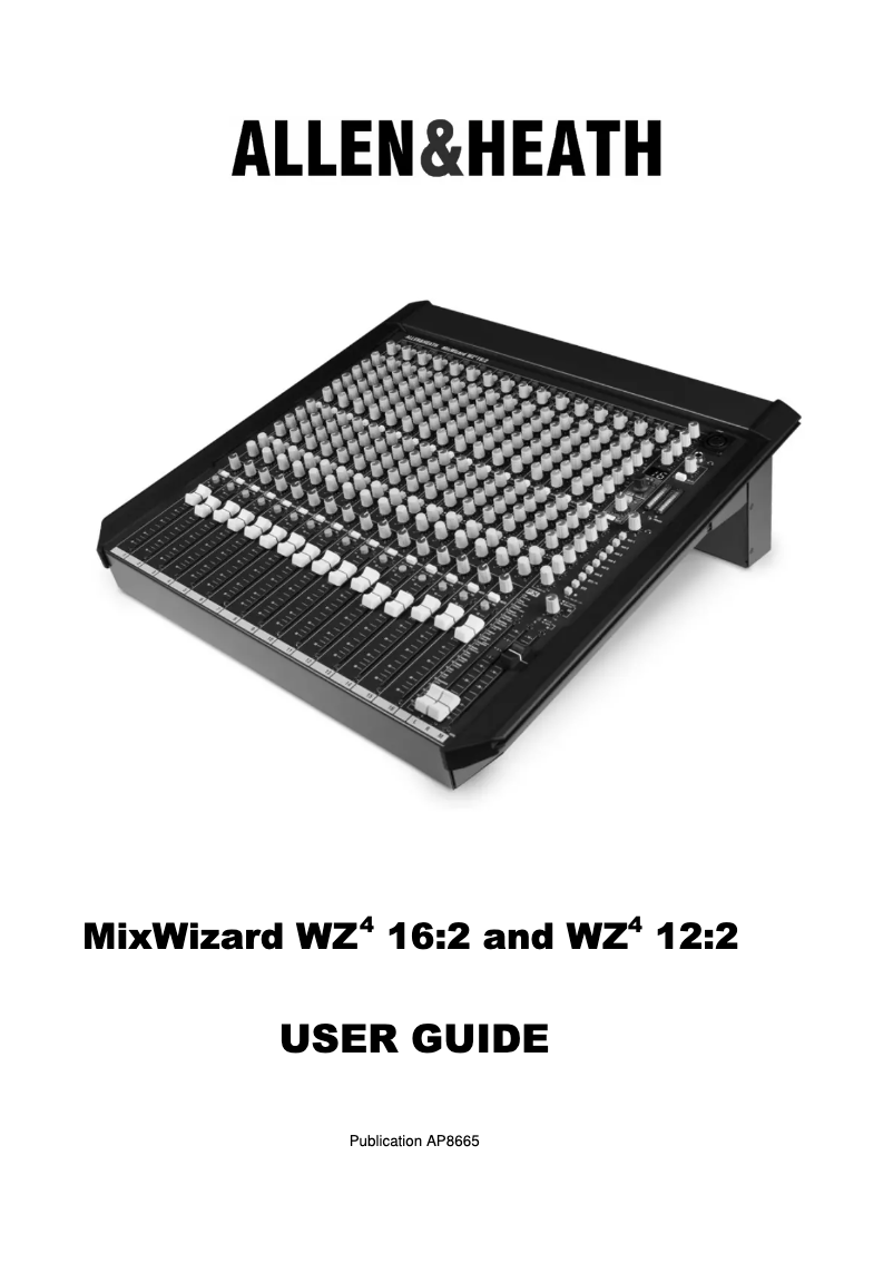 Page n°1 - Manuel utilisateur Allen & Heath MixWizard WZ4