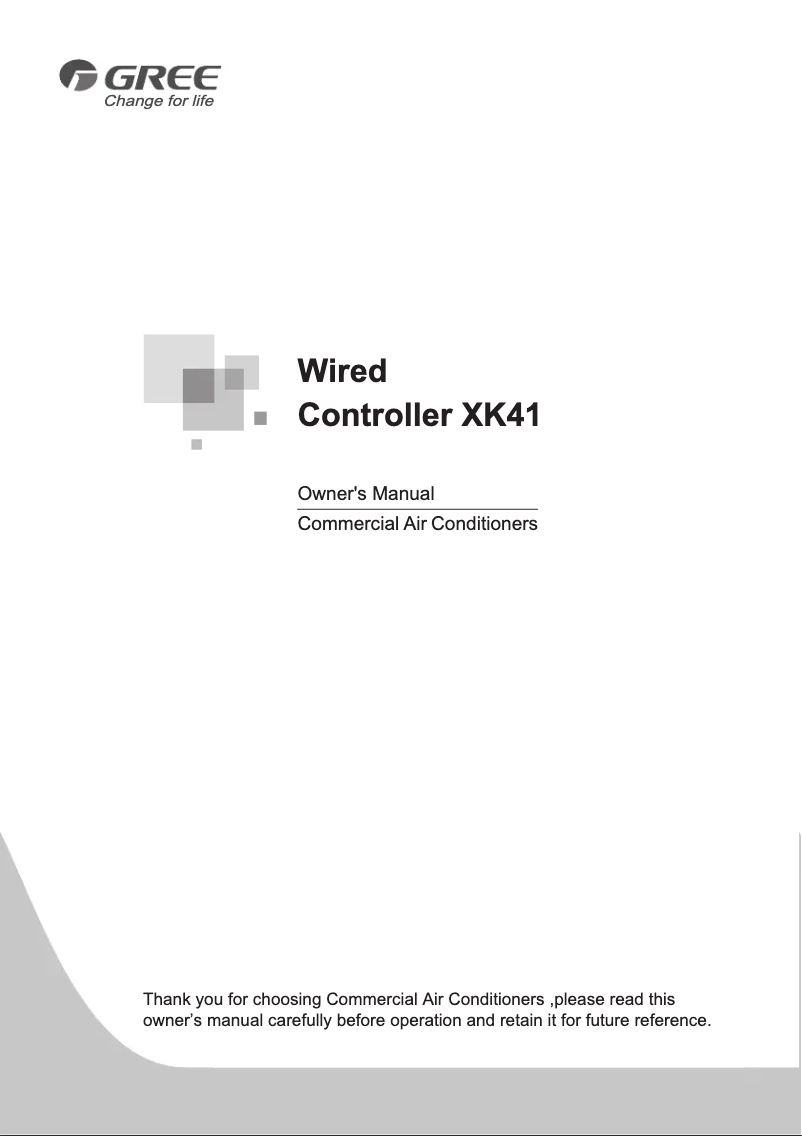 Page n°1 - Manuel utilisateur Gree XK41