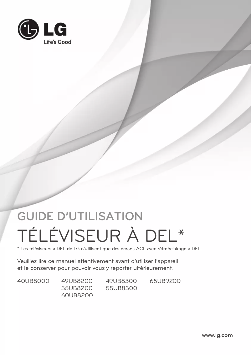 Page n°1 - Manuel utilisateur LG 65UB9200