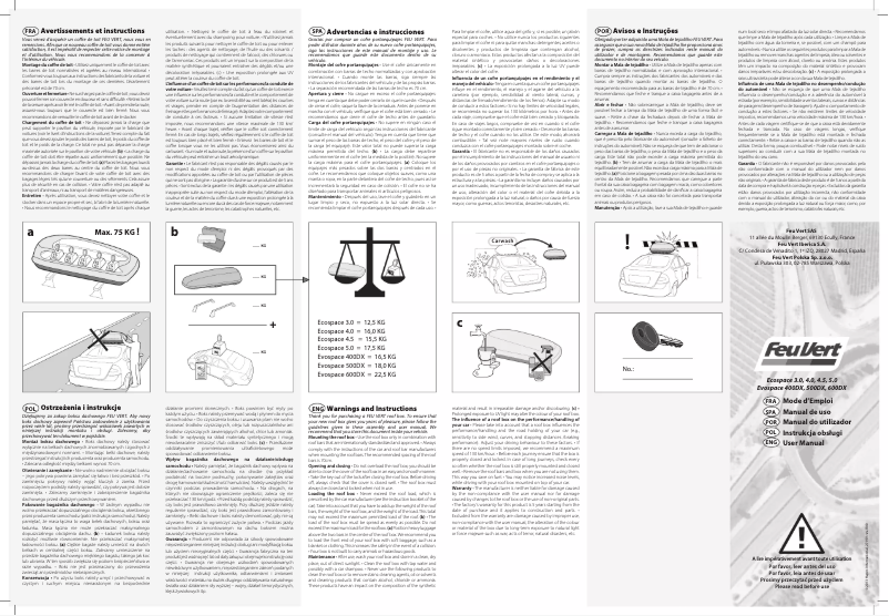 Page 1 de la notice Manuel utilisateur Feu Vert Evospace 400DX